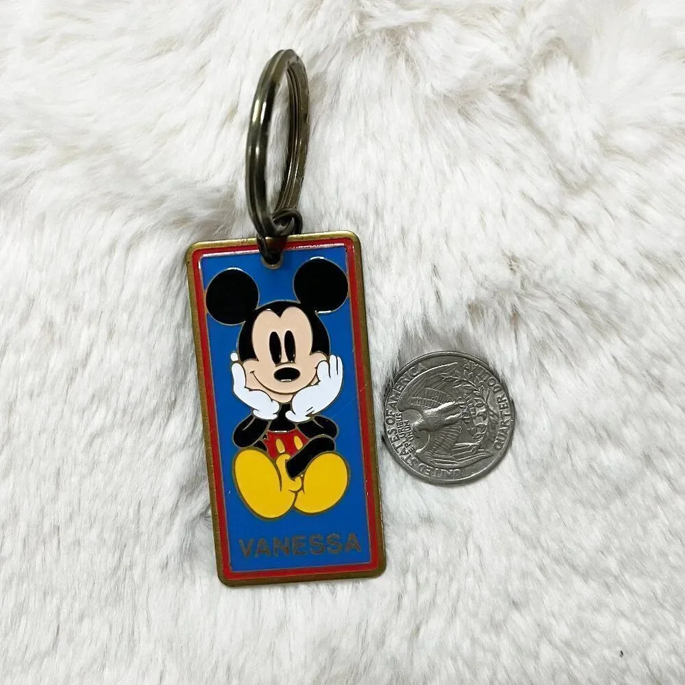🔮‎ 5/$25 Disney Mickey Mouse Personalized VANESSA Disneyland Keychain